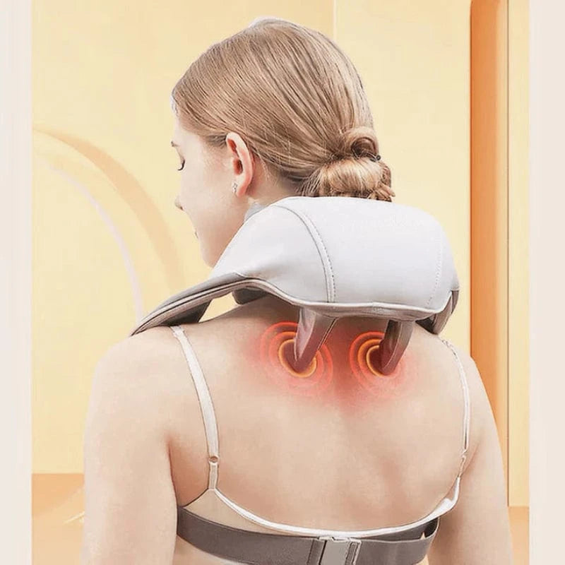 Ergonomisk Elektrisk Nakkemassage Apparat - Bærbar - Automatisk - PU Læder Electric Massagers Danmarkmode.dk