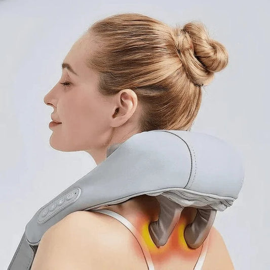 Ergonomisk Elektrisk Nakkemassage Apparat - Bærbar - Automatisk - PU Læder Electric Massagers Danmarkmode.dk