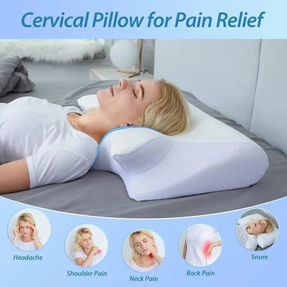 Ergonomisk Pude I Memory Foam – 2-i-1 Design – Mod Nakkesmerter & Bedre Søvn Pillows Danmarkmode