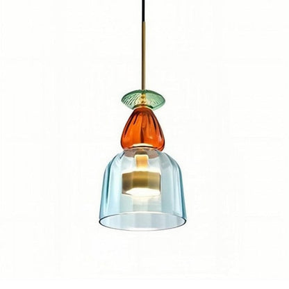 Farverig Frostet Glas Hængende Lampe - Pendel Lampe - Farvet Glas - Moderne Ceiling Light Fixtures Danmarkmode.dk