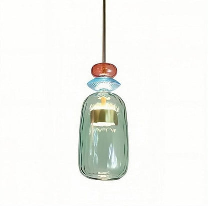 Farverig Frostet Glas Hængende Lampe - Pendel Lampe - Farvet Glas - Moderne Ceiling Light Fixtures Danmarkmode.dk
