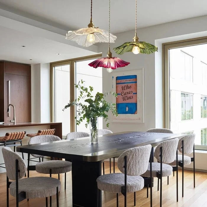 Frostet Lotus Glas Lysekrone - Pendel Lampe - Lysarmaturer Led - Blomst Ceiling Light Fixtures Danmarkmode.dk