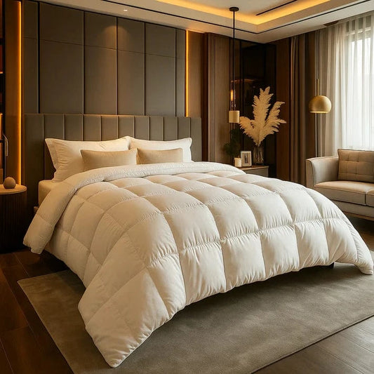 Gåsedun Vinter Tyngde Dyne - Quiltet - Varm - Fluffy - Blød Comforters Danmarkmode.dk