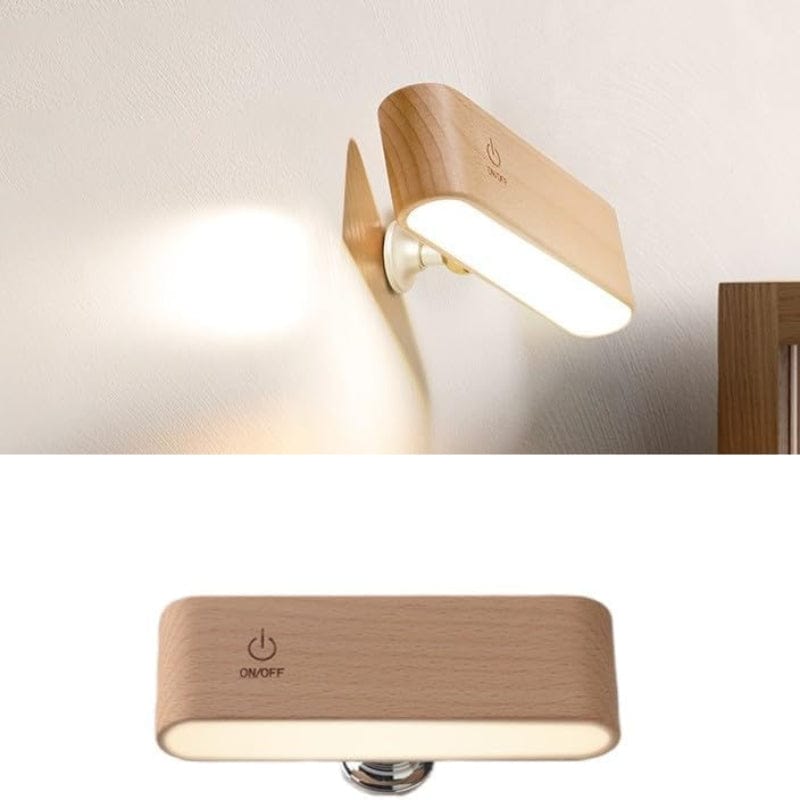 Genopladelig 360° LED Væglampe - Batteridrevet - Bøgetræ - Trådløs Wall Light Fixtures Danmarkmode.dk