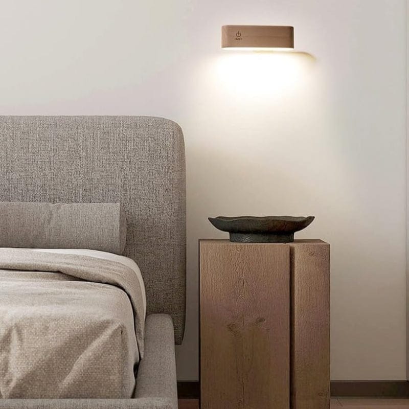 Genopladelig 360° LED Væglampe - Batteridrevet - Bøgetræ - Trådløs Wall Light Fixtures Danmarkmode.dk