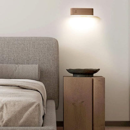 Genopladelig 360° LED Væglampe - Batteridrevet - Bøgetræ - Trådløs Wall Light Fixtures Danmarkmode.dk