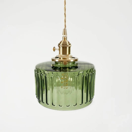 Glas Cylinder Pendel Lampe - Hængende Lys - LED Pære - Japandi Style Ceiling Light Fixtures Danmarkmode.dk