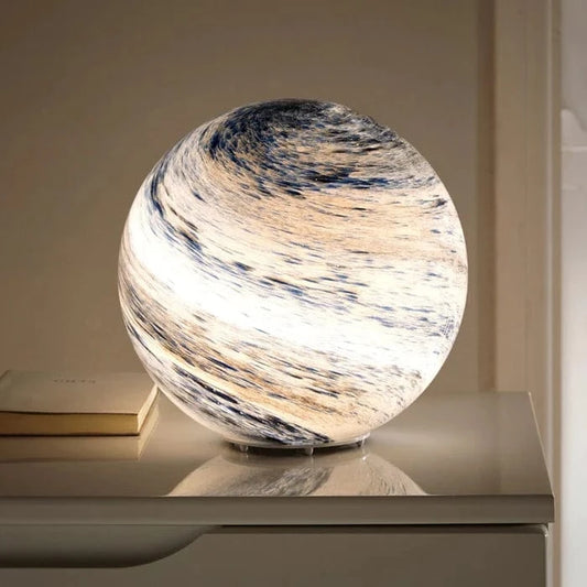 Glas Måne Lampe - Sfære - Natlampe - Boligindretning Table Lamps Danmarkmode.dk