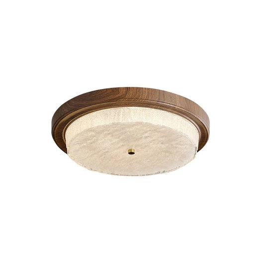 Glasskærm Træ Loftlampe - Led - Rund - Varmt Lys Ceiling Light Fixtures Danmarkmode.dk