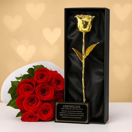 GoldBloom – 24K Guldbelagt ægte Rose – Tidløst Symbol På Kærlighed Artificial Flowering Plants Danmarkmode