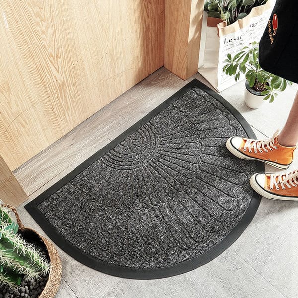 Halvrund Kraftig Gummi Dørmåtte - Absorberende - Skridsikker - Skraber Door Mats Danmarkmode.dk