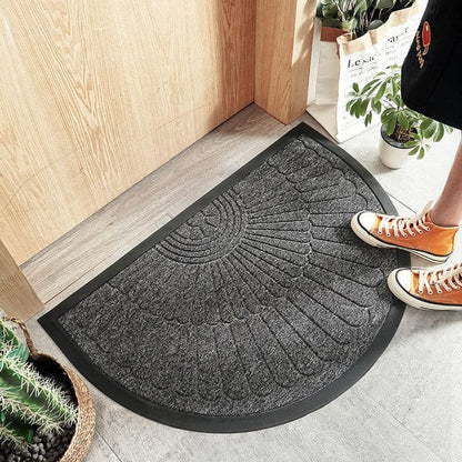 Halvrund Kraftig Gummi Dørmåtte - Absorberende - Skridsikker - Skraber Door Mats Danmarkmode.dk