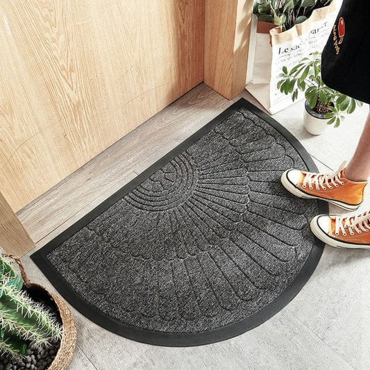 Halvrund Kraftig Gummi Dørmåtte - Absorberende - Skridsikker - Skraber Door Mats Danmarkmode.dk