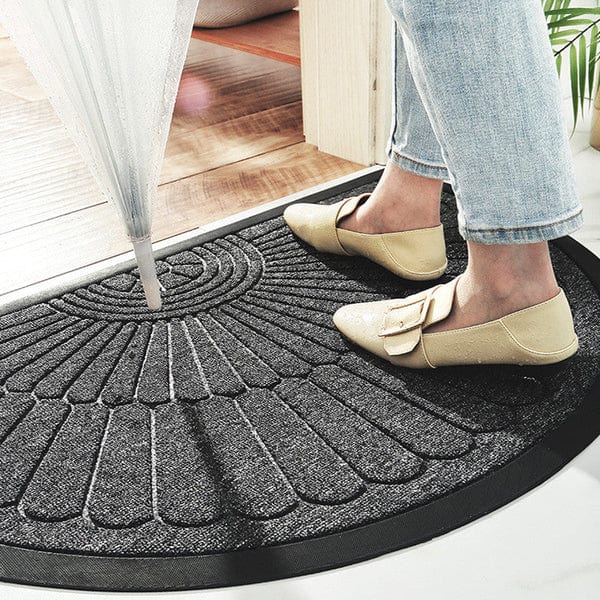 Halvrund Kraftig Gummi Dørmåtte - Absorberende - Skridsikker - Skraber Door Mats Danmarkmode.dk