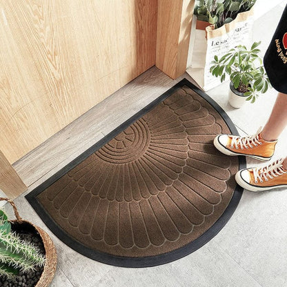 Halvrund Kraftig Gummi Dørmåtte - Absorberende - Skridsikker - Skraber Door Mats Danmarkmode.dk