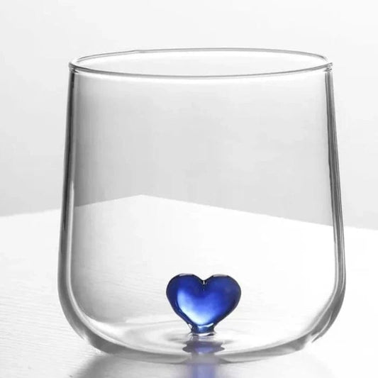 Håndblæst 3D-hjerte Bund Cocktailglas - Klar - Vinglas - 300 ml Cocktail Glasses Danmarkmode.dk