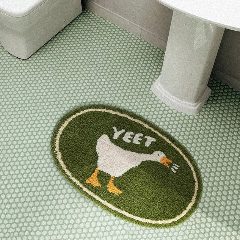 Håndlavet Sjovt Dyr Absorberende Bademåtte - Blød - Oval - Skridsikker Bath Mats Danmarkmode.dk