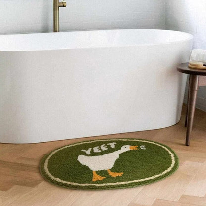 Håndlavet Sjovt Dyr Absorberende Bademåtte - Blød - Oval - Skridsikker Bath Mats Danmarkmode.dk