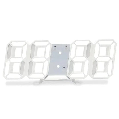 Hvid 3D LED Digitalt Vækkeur - ABS - Værelsesindretning Alarm Clocks Danmarkmode.dk