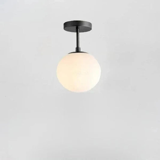 Hvid Glas Kugle Loftslampe - LED - Metal - ø30 cm Ceiling Light Fixtures Danmarkmode.dk