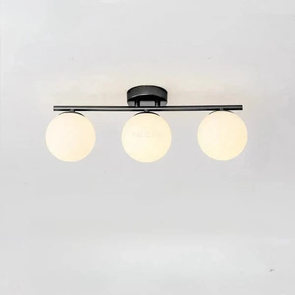 Hvid Glas Kugle Loftslampe - LED - Metal - ø30 cm Ceiling Light Fixtures Danmarkmode.dk
