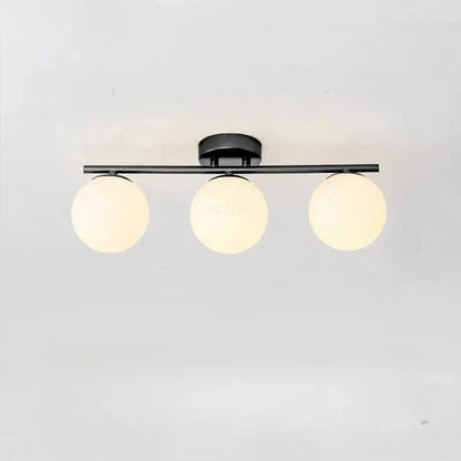 Hvid Glas Kugle Loftslampe - LED - Metal - ø30 cm Ceiling Light Fixtures Danmarkmode.dk