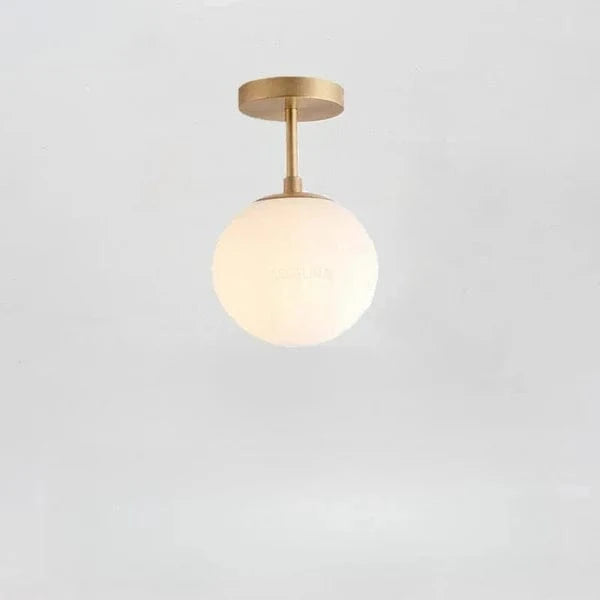 Hvid Glas Kugle Loftslampe - LED - Metal - ø30 cm Ceiling Light Fixtures Danmarkmode.dk