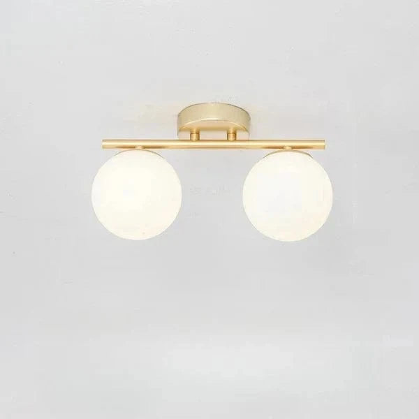 Hvid Glas Kugle Loftslampe - LED - Metal - ø30 cm Ceiling Light Fixtures Danmarkmode.dk
