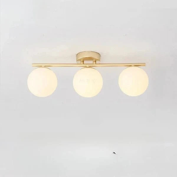 Hvid Glas Kugle Loftslampe - LED - Metal - ø30 cm Ceiling Light Fixtures Danmarkmode.dk