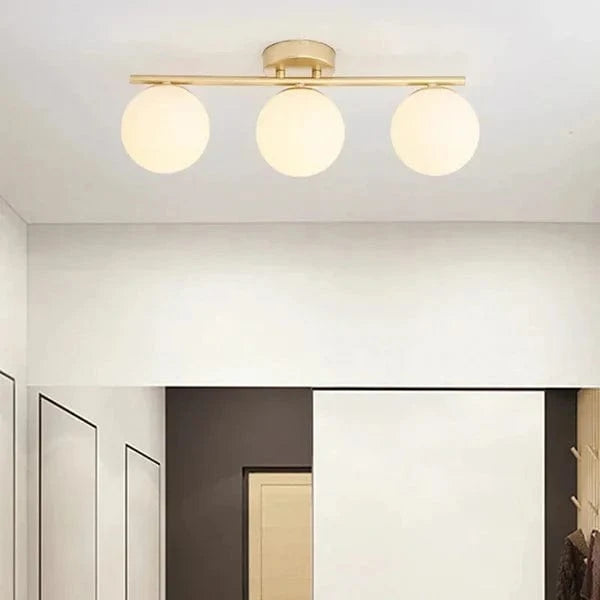 Hvid Glas Kugle Loftslampe - LED - Metal - ø30 cm Ceiling Light Fixtures Danmarkmode.dk