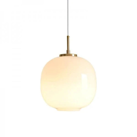 Hvid Kugle af Glas Pendel Lampe - E27 Pære - Hængelampe - Dia 25cm Ceiling Light Fixtures Danmarkmode.dk