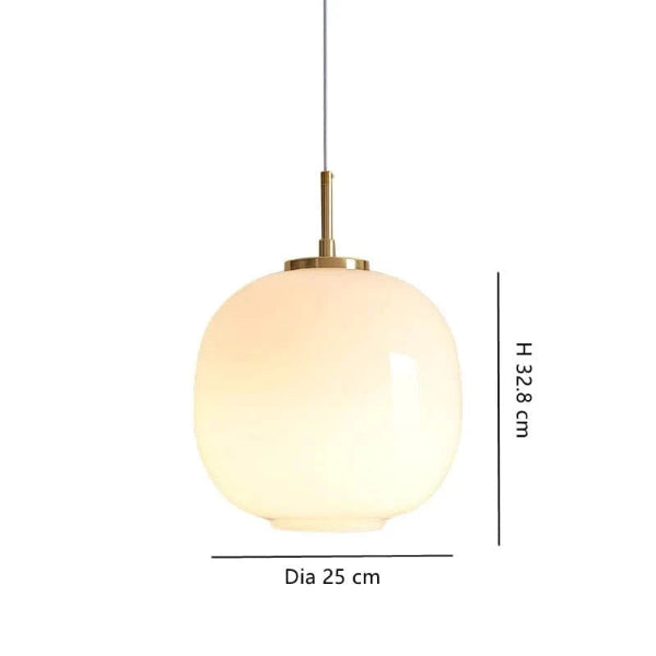 Hvid Kugle af Glas Pendel Lampe - E27 Pære - Hængelampe - Dia 25cm Ceiling Light Fixtures Danmarkmode.dk