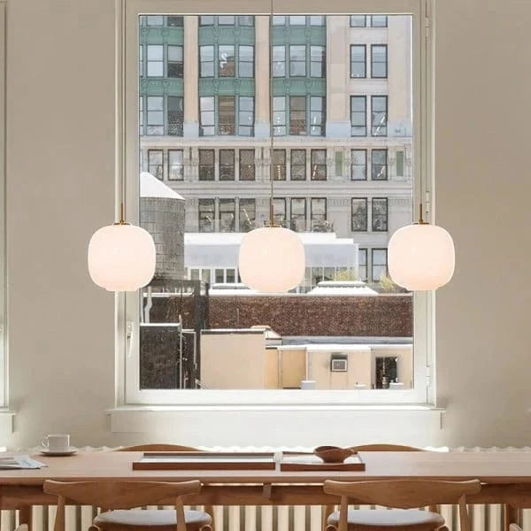 Hvid Kugle af Glas Pendel Lampe - E27 Pære - Hængelampe - Dia 25cm Ceiling Light Fixtures Danmarkmode.dk