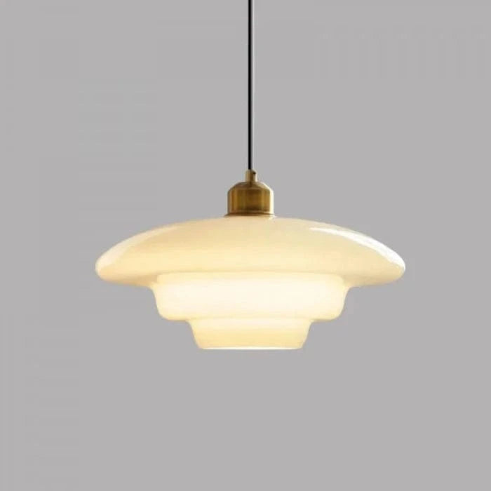 Hvid Kunstnerisk Glasskærm Pendel Lampe - Hængende - E27 Pære Ceiling Light Fixtures Danmarkmode.dk