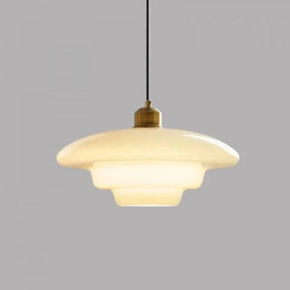 Hvid Kunstnerisk Glasskærm Pendel Lampe - Hængende - E27 Pære Ceiling Light Fixtures Danmarkmode.dk