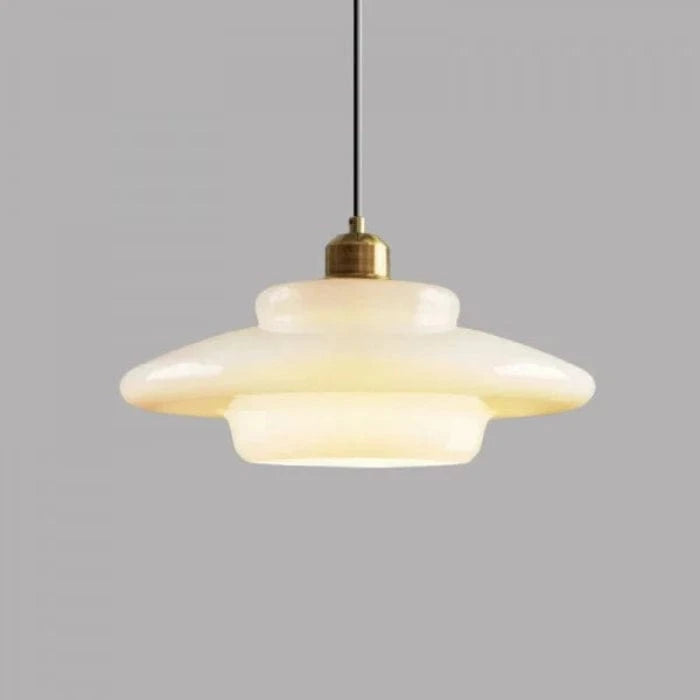 Hvid Kunstnerisk Glasskærm Pendel Lampe - Hængende - E27 Pære Ceiling Light Fixtures Danmarkmode.dk