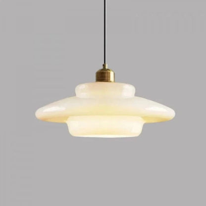 Hvid Kunstnerisk Glasskærm Pendel Lampe - Hængende - E27 Pære Ceiling Light Fixtures Danmarkmode.dk