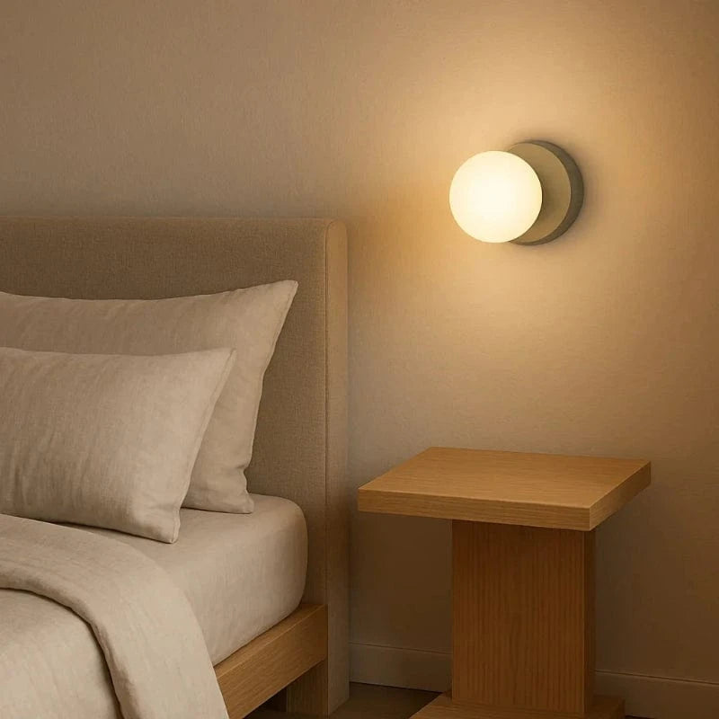 Hvid Monteret Glas Orb Væglampe - LED Lys - Vægdekoration - Moderne Wall Light Fixtures Danmarkmode.dk
