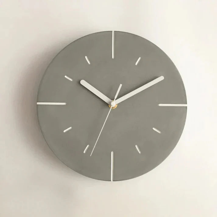 Industriel Cement Vægur - Moderne - Lydløst Vægur - Grå Wall Clock Danmarkmode.dk