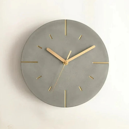 Industriel Cement Vægur - Moderne - Lydløst Vægur - Grå Wall Clock Danmarkmode.dk
