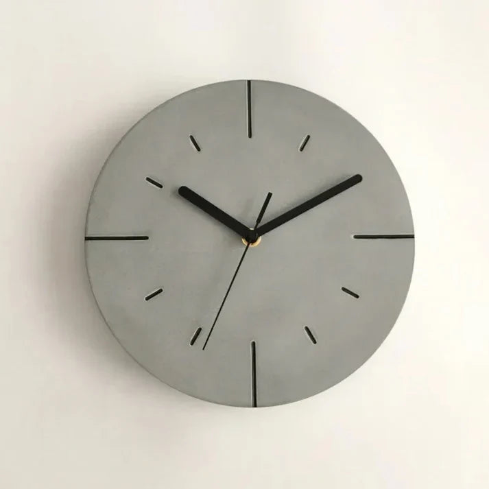 Industriel Cement Vægur - Moderne - Lydløst Vægur - Grå Wall Clock Danmarkmode.dk