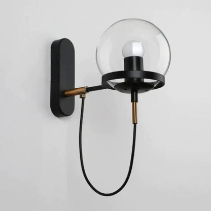 Industriel Moderne Glaskugle Væglampe - Hardwired - Glødepære - Metal Wall Light Fixtures Danmarkmode.dk