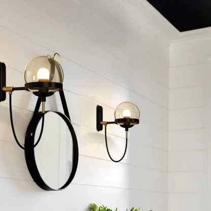 Industriel Moderne Glaskugle Væglampe - Hardwired - Glødepære - Metal Wall Light Fixtures Danmarkmode.dk