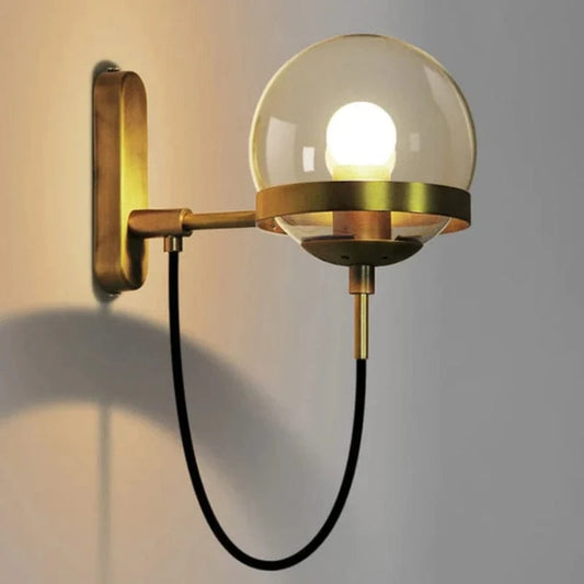 Industriel Moderne Glaskugle Væglampe - Hardwired - Glødepære - Metal Wall Light Fixtures Danmarkmode.dk