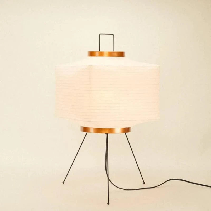 Japandi Papir Trefod Boksformet Gulvlampe - Akari Lampe - Rispapir Floor Lamps Danmarkmode.dk