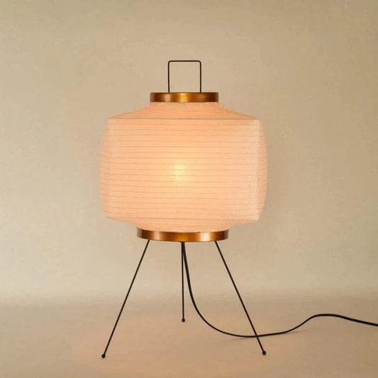Japandi Papir Trefod Boksformet Gulvlampe - Akari Lampe - Rispapir Floor Lamps Danmarkmode.dk