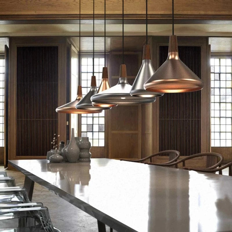 Japandi Style Nori Indendørs Pendellampe - LED Pære - Metal - Træ Ceiling Light Fixtures Danmarkmode.dk