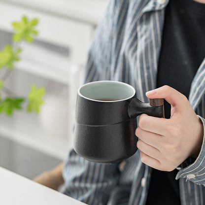 Japansk Keramik Tekop mit Infuser- Træhåndtag - Te Krus - 450ml Tea Cups Danmarkmode.dk