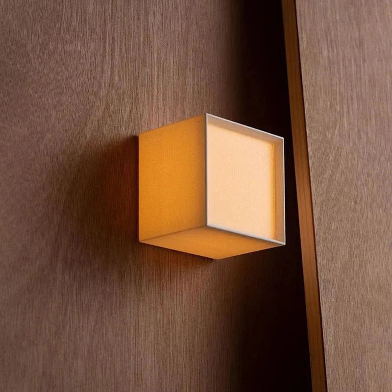 Japansk Stofskærm Kubus Væglampe - Boligindretning - Moderne - LED - 12cm Wall Light Fixtures Danmarkmode.dk