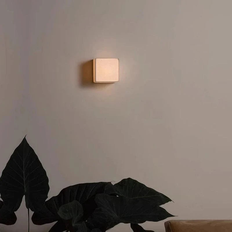 Japansk Stofskærm Kubus Væglampe - Boligindretning - Moderne - LED - 12cm Wall Light Fixtures Danmarkmode.dk